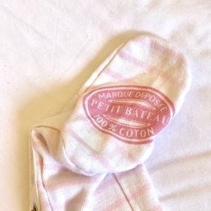 Petit Bateau Pink Stripe Footie